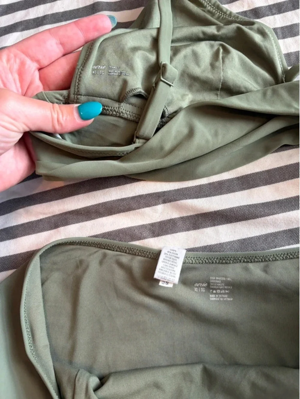 Aerie green swim set XL